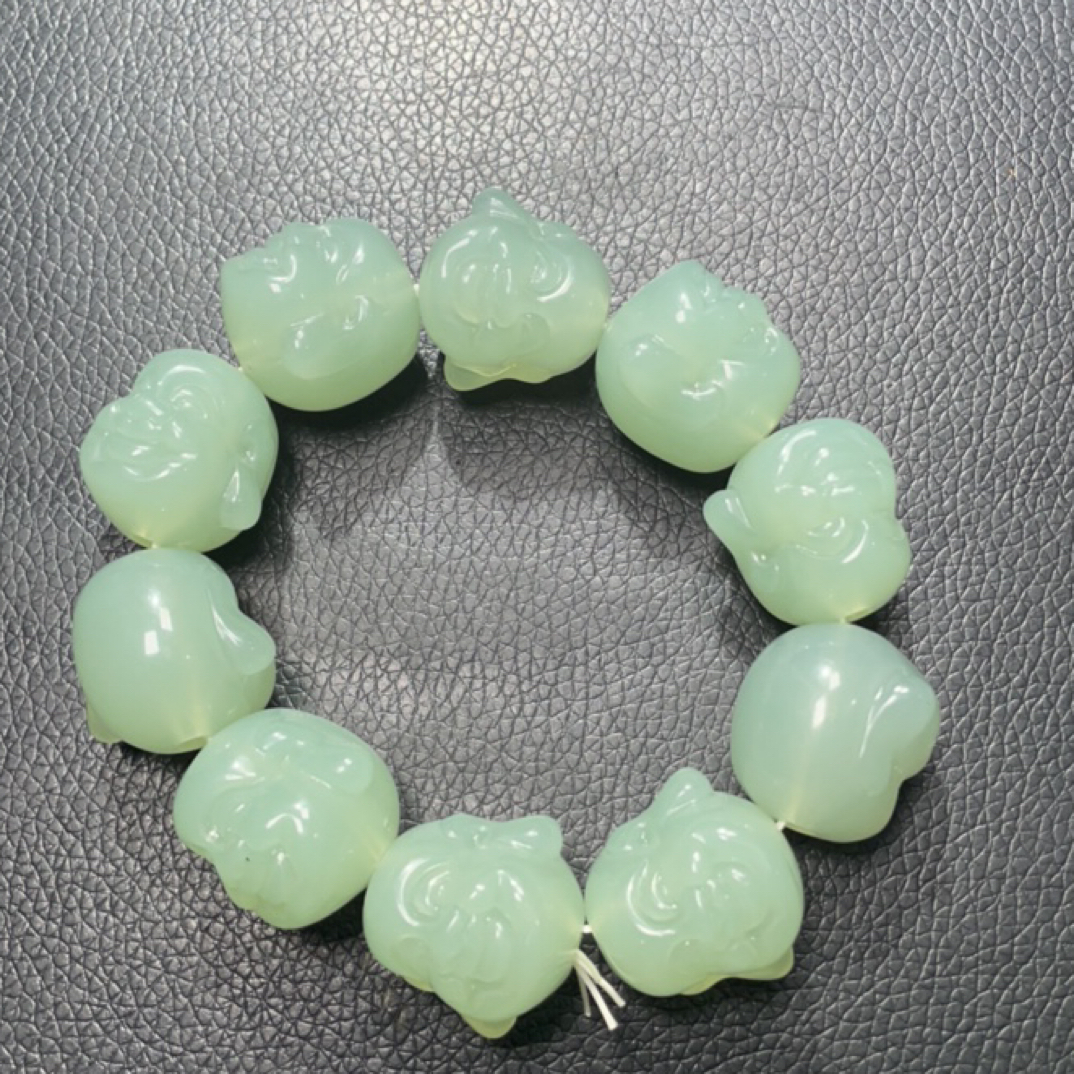  731  鸭青佛头手串