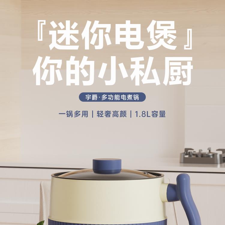 日本电煮锅多功能家用小电锅学生宿舍电热火锅小型迷你泡面锅