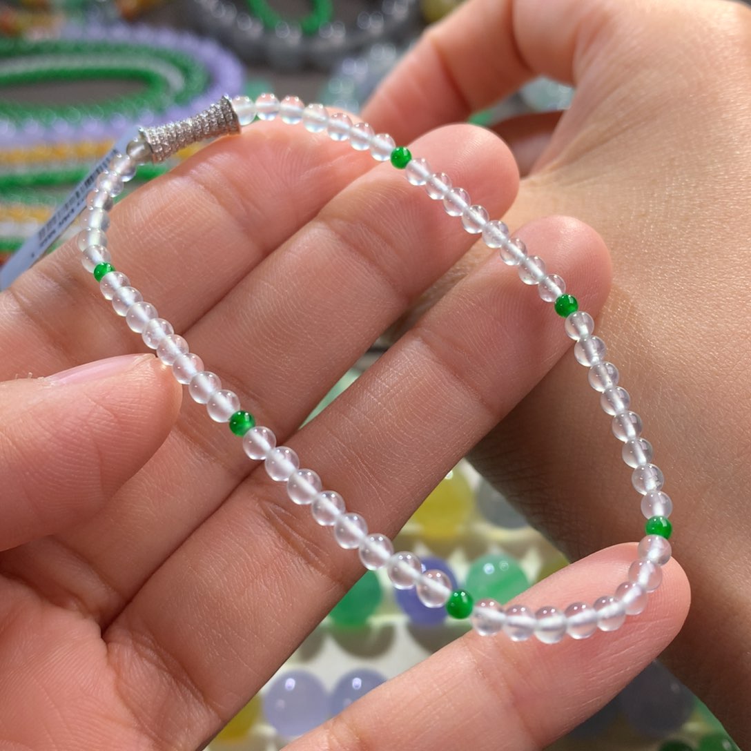 翡翠手链未镶嵌卡3 玻璃白钢