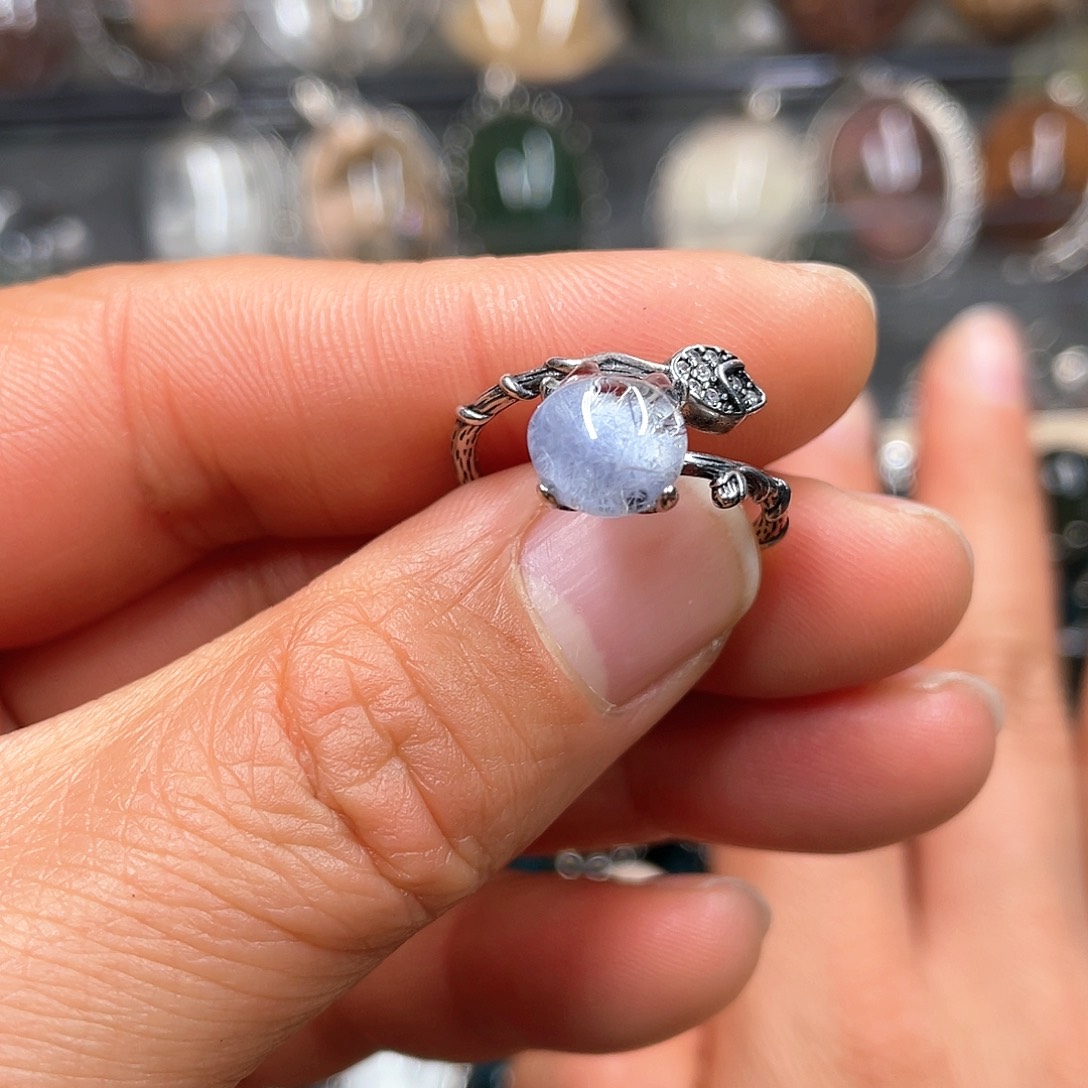 【闪购商品】水晶珠宝半成品银S925镶嵌戒指