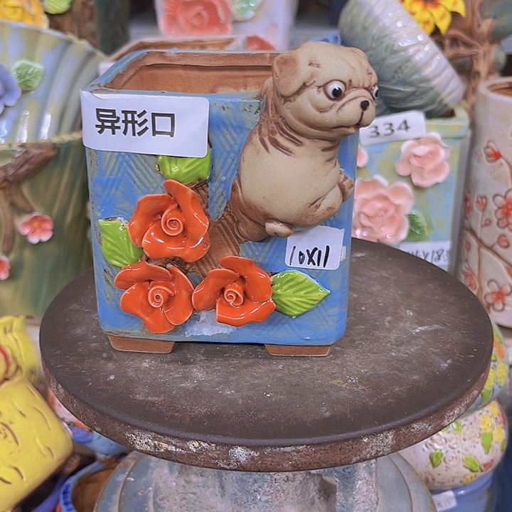 紫砂花盆粗陶材质多肉花盆