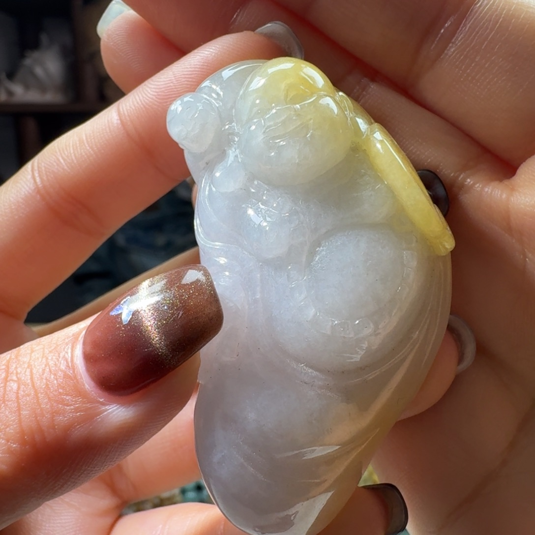 定制翡翠未镶嵌逍遥佛