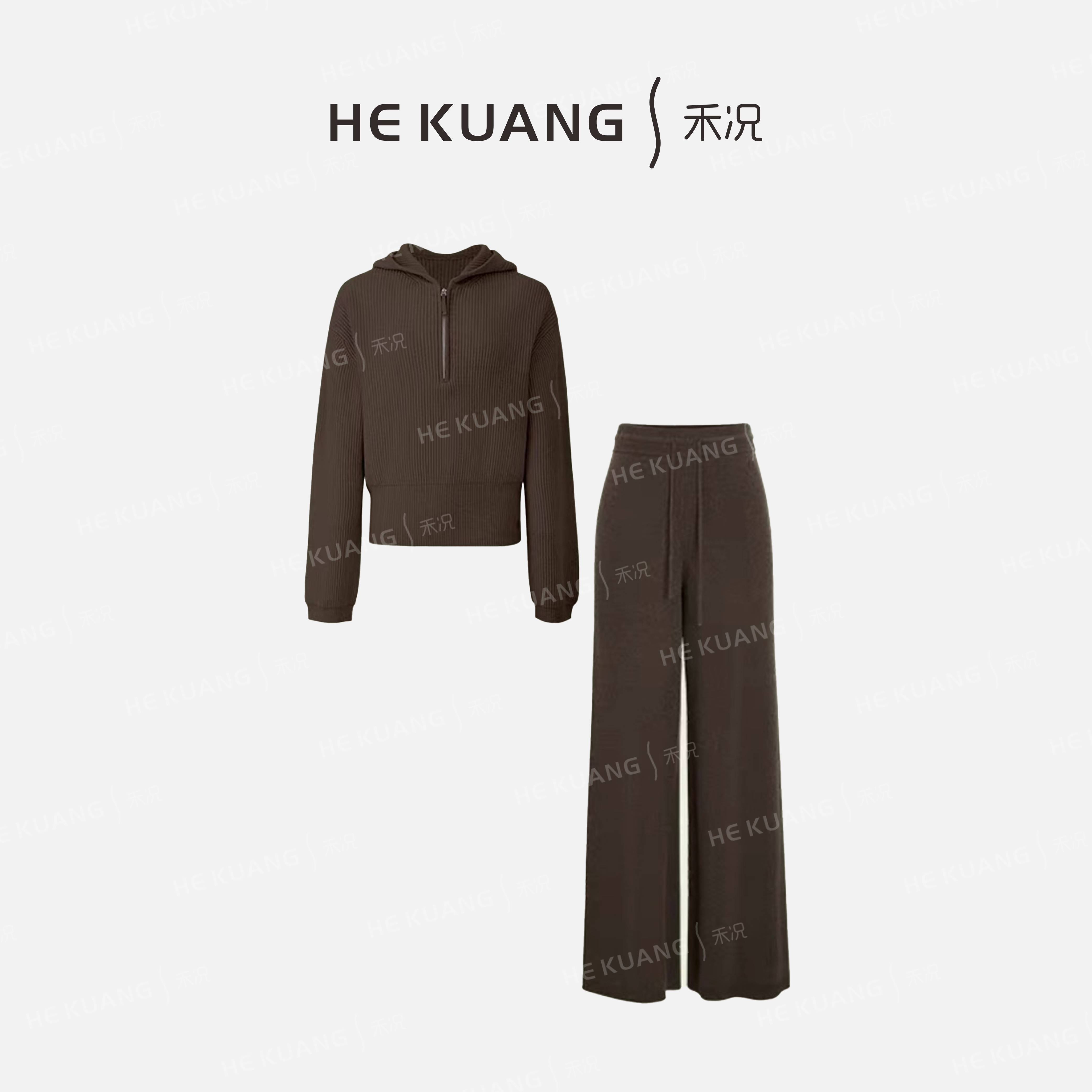 禾况HEKUANG【露滴】简约时尚松弛质感修饰身形高级感套装D655 1158