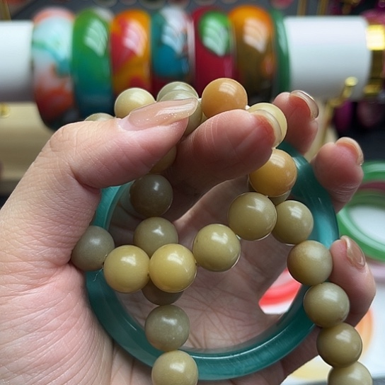 纯铜石英石猫眼手镯