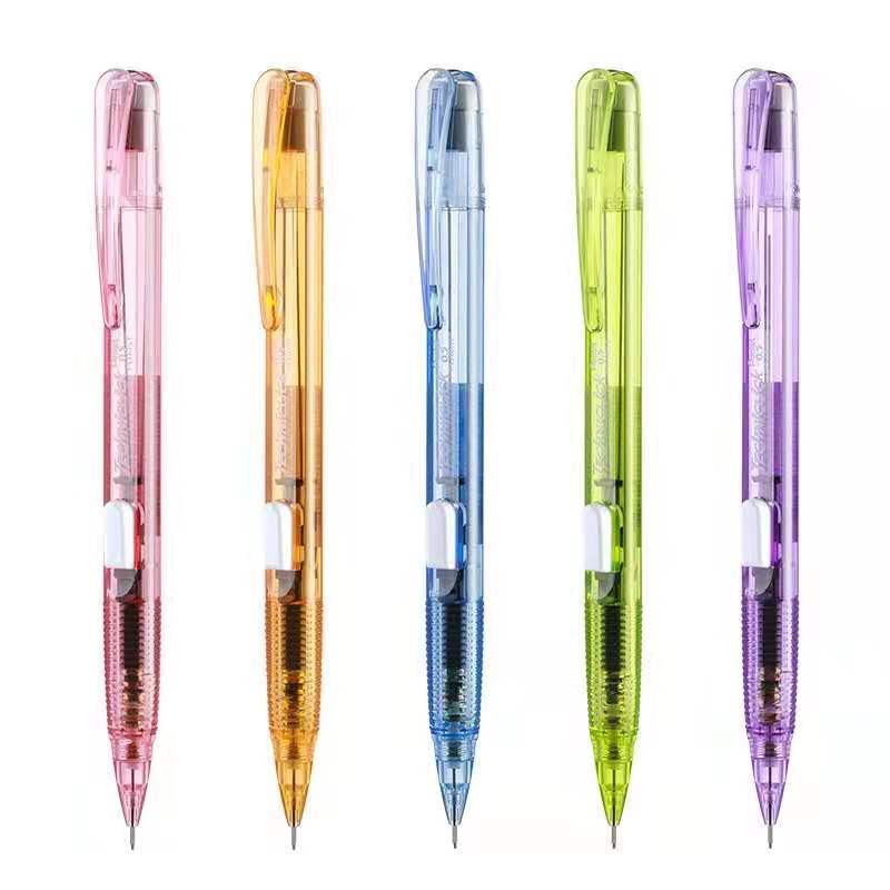 日本Pentel派通PD105T/PD107T侧按式铅笔0.5/0.7自动铅笔透明铅笔