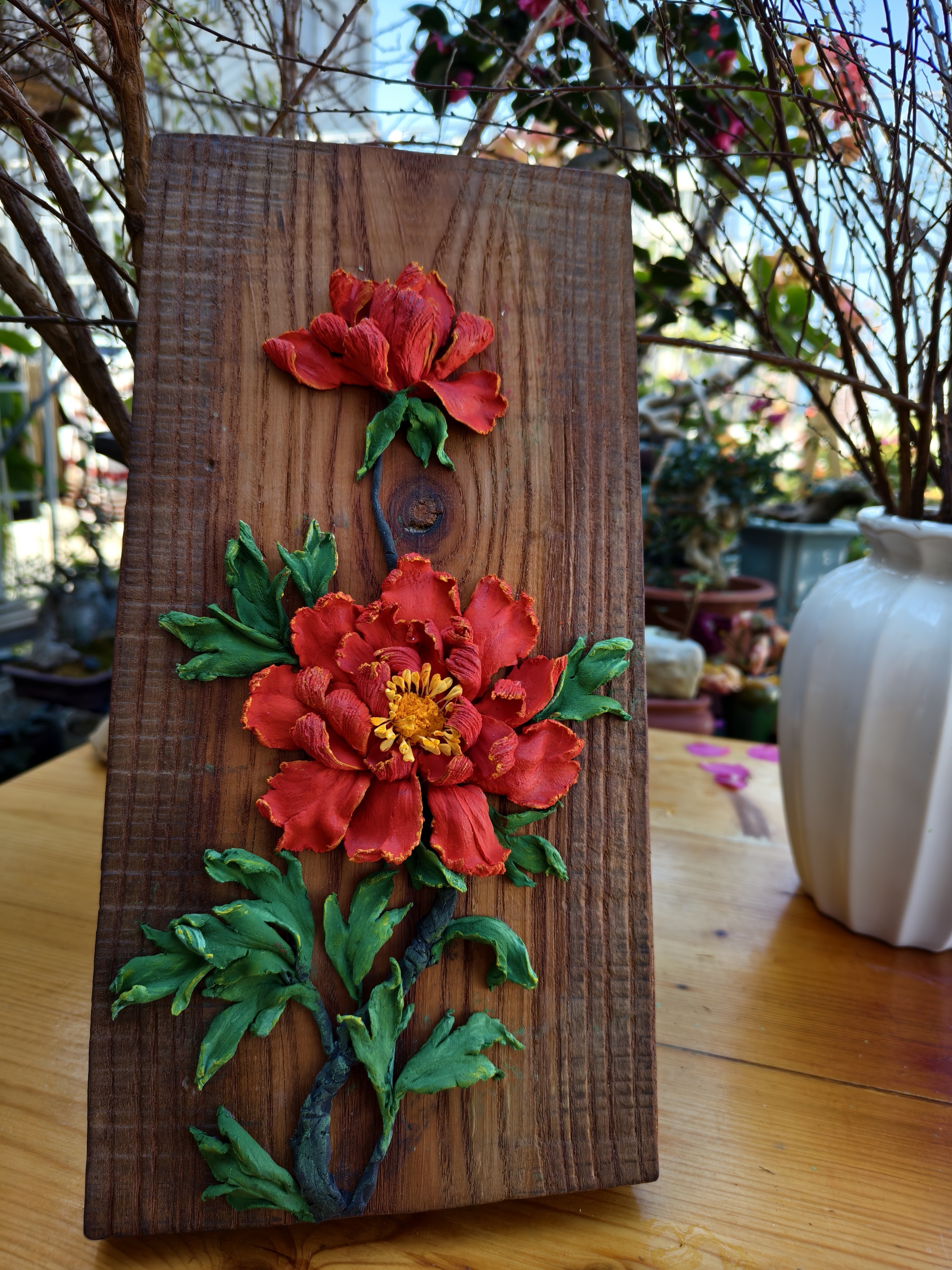 原木风红牡丹（原创作品不退换，默认微瑕）