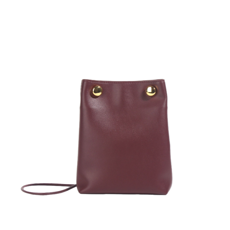 新款真牛皮手机包百搭单肩斜挎包BK-6041-千禧红