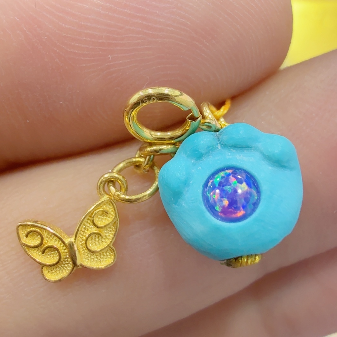 绿松石18K金镶嵌配饰