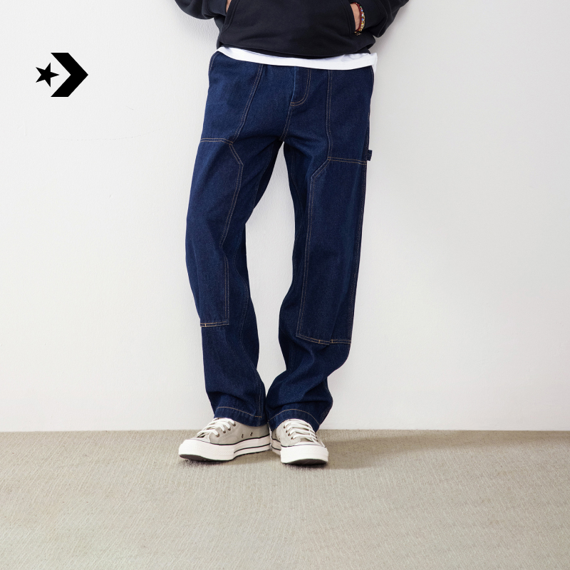 匡威秋冬新品男工装风星星廓形牛仔裤长裤CONVERSE MCJ129