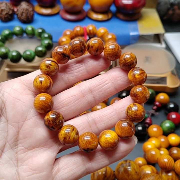 松木无*琥珀木手串留疤花1.3尺寸