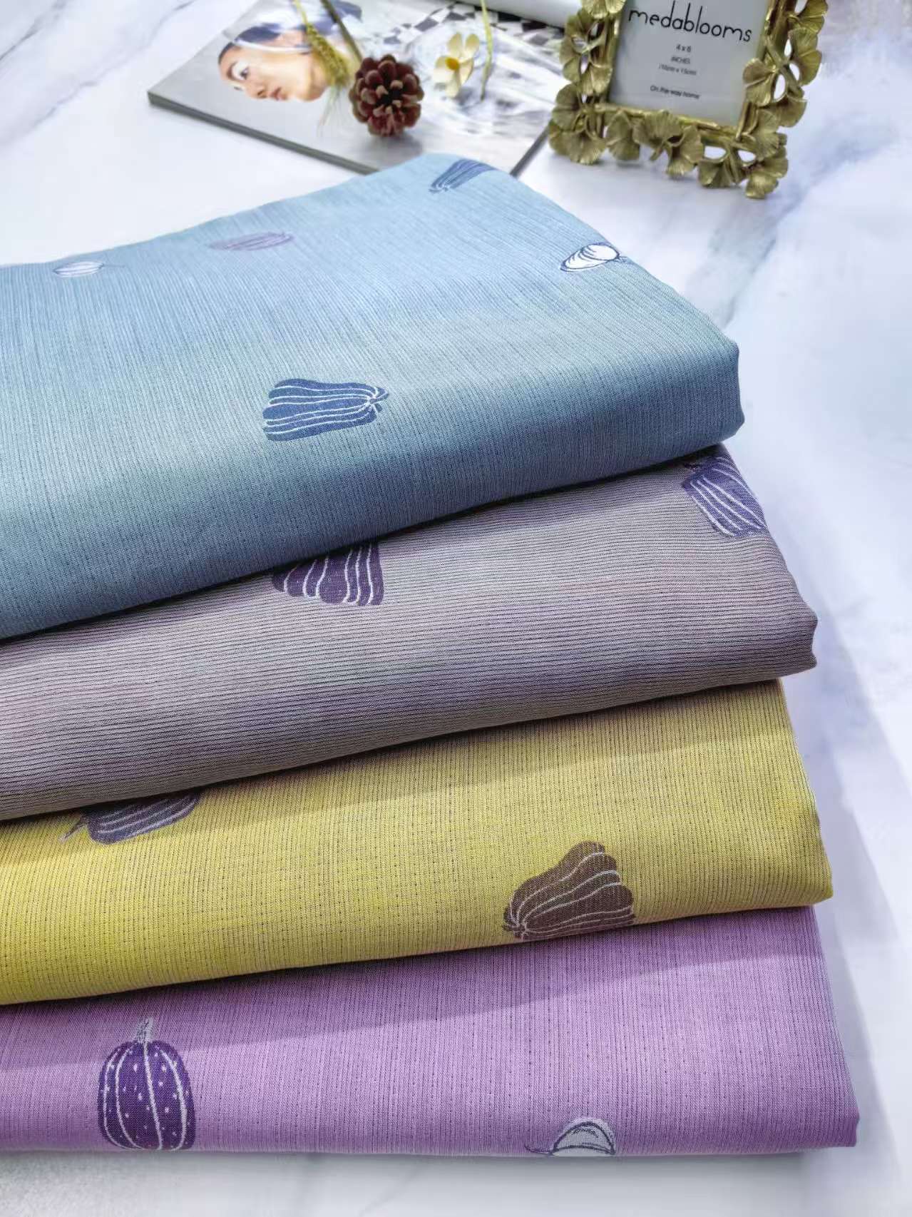 双层纱色织布料柔软亲肤孕婴可用透气