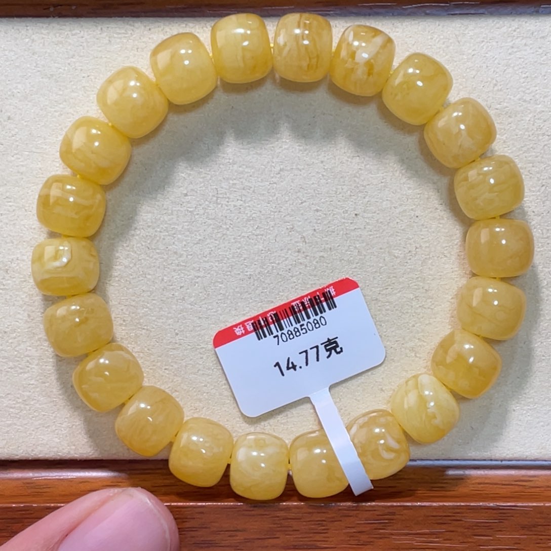 蜜蜡手链未镶嵌虎皮纹