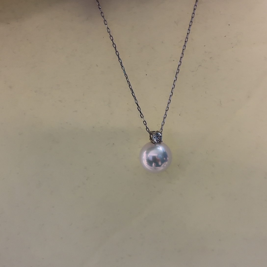 颈饰银S925镶嵌淡水珍珠