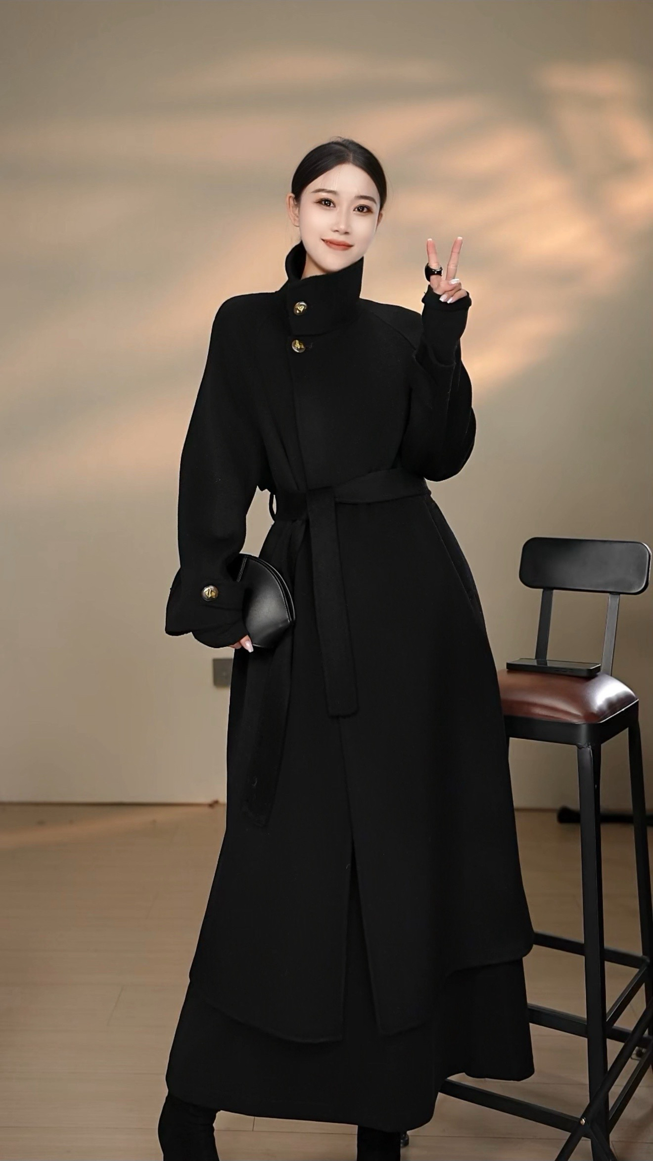 2025新款初剪100%绵羊毛双面气质时尚羊毛大衣