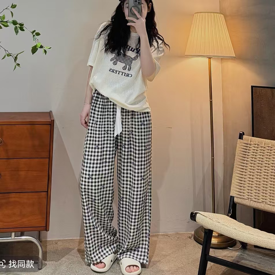 夏季女款直筒莱塞尔家居裤