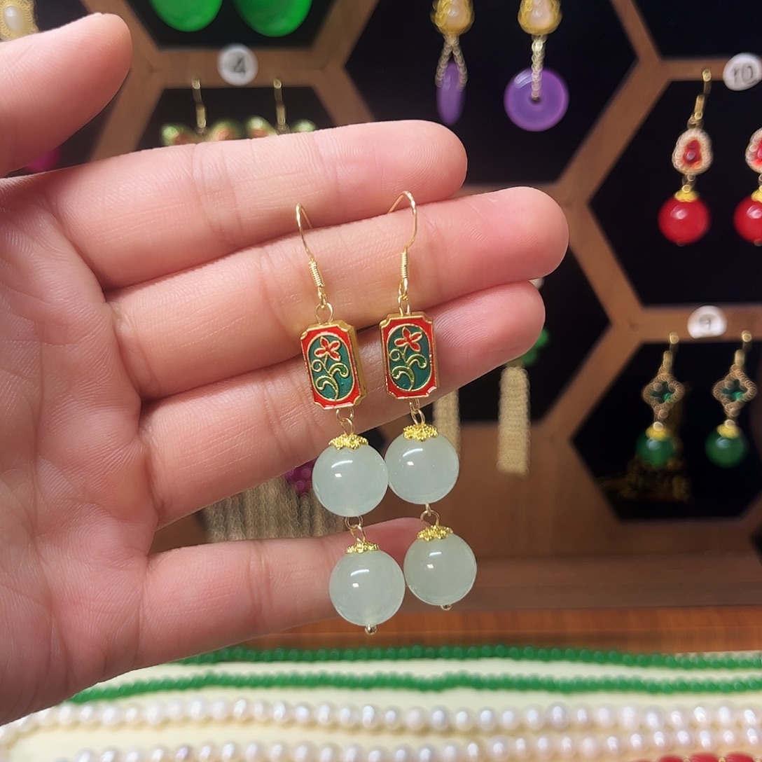 锆石纯铜925银耳饰