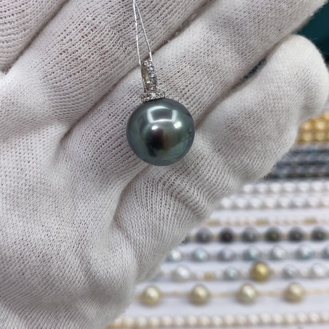 海水珍珠颈饰18K金镶嵌13-14mm