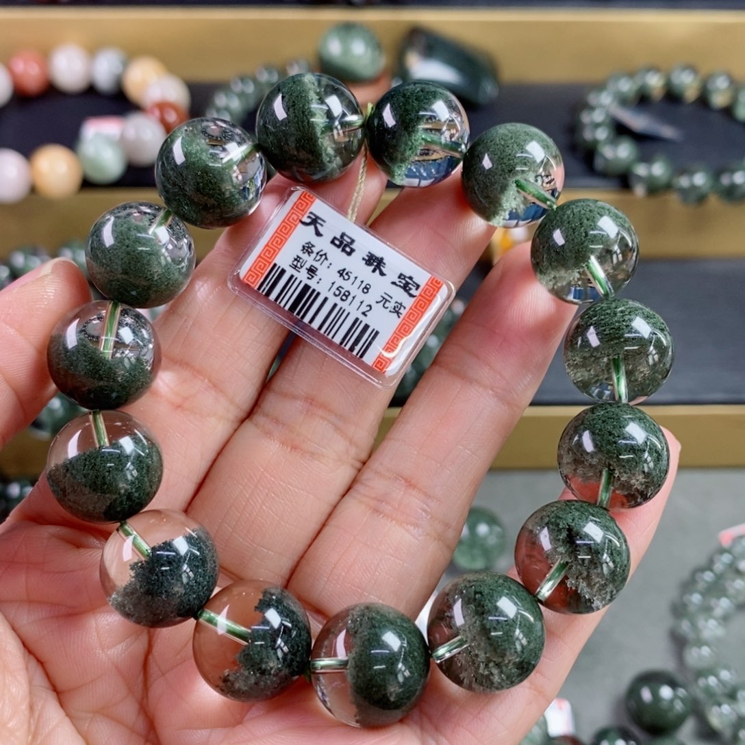 水晶手链未镶嵌知**呼绿幽灵手链158112