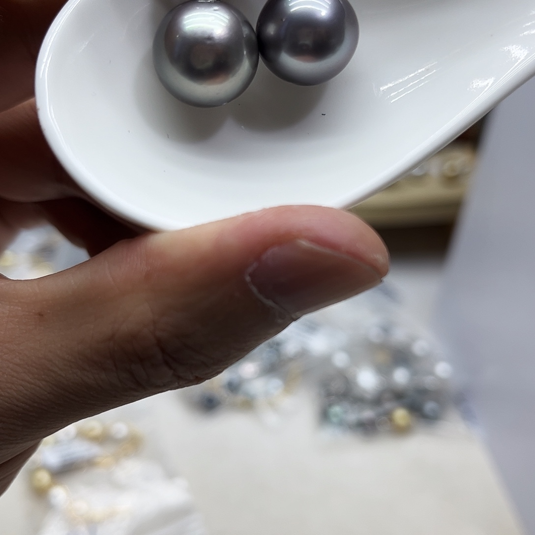 海水珍珠耳饰银S925镶嵌