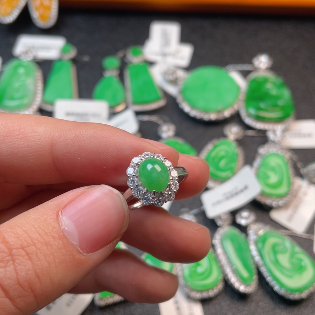 翡翠吊坠(不含链)银S925镶嵌