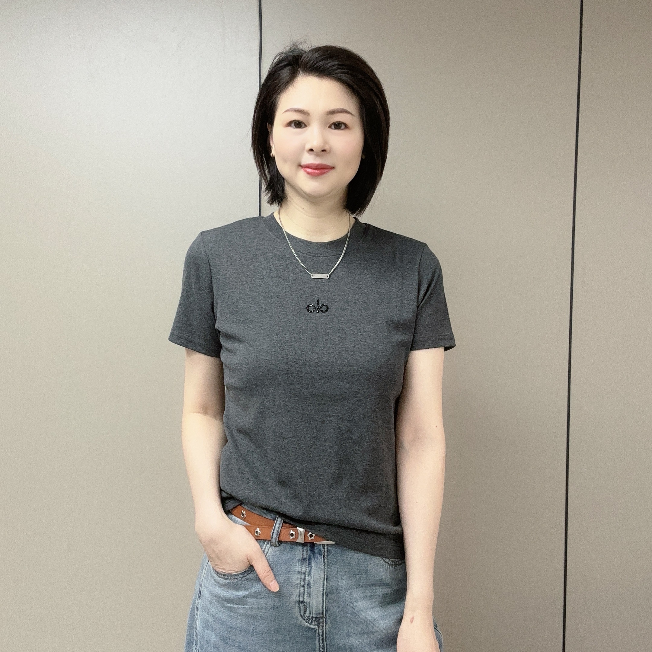【魅力风】新款圆领设计感简约时尚短袖T恤5365款