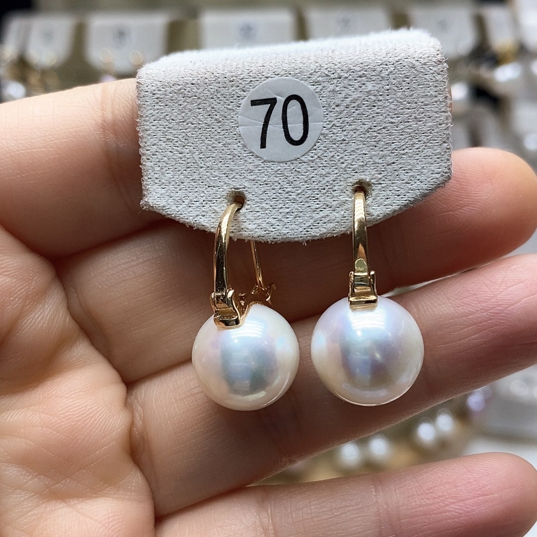 淡水珍珠耳饰银S925镶嵌