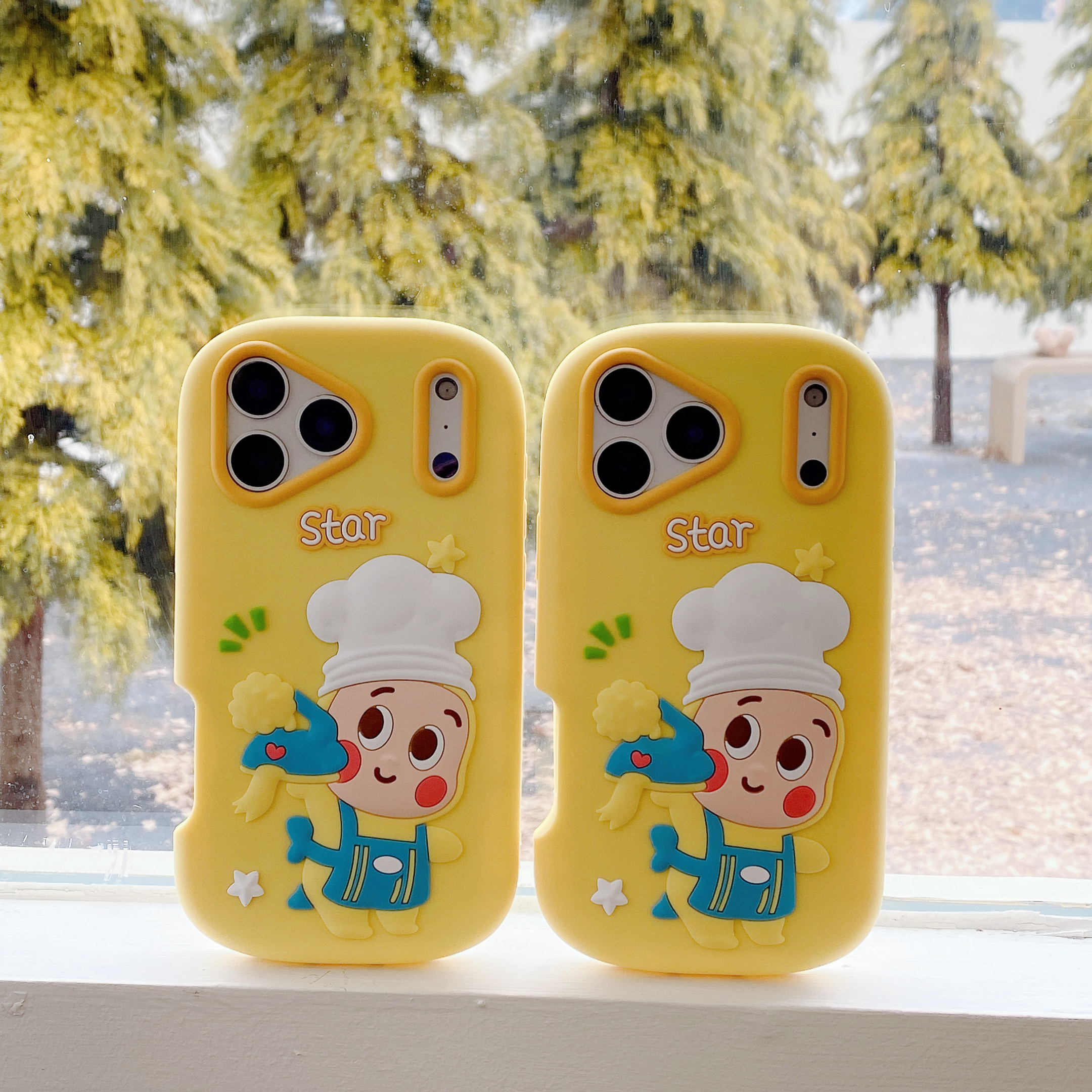 【苹果】卡通厨师星星人可爱硅胶创意适用iPhone17p-13防摔手机壳