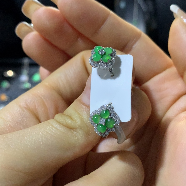 翡翠银S925镶嵌戒指