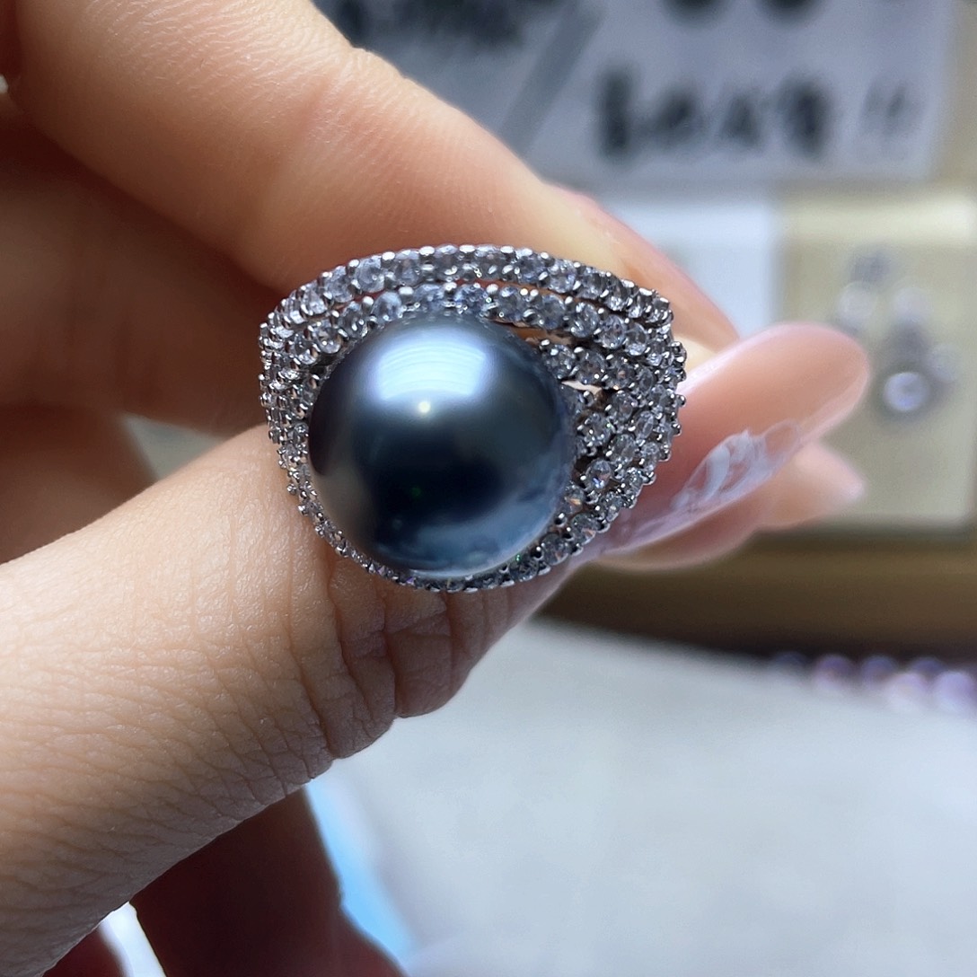 海水珍珠戒指银S925镶嵌