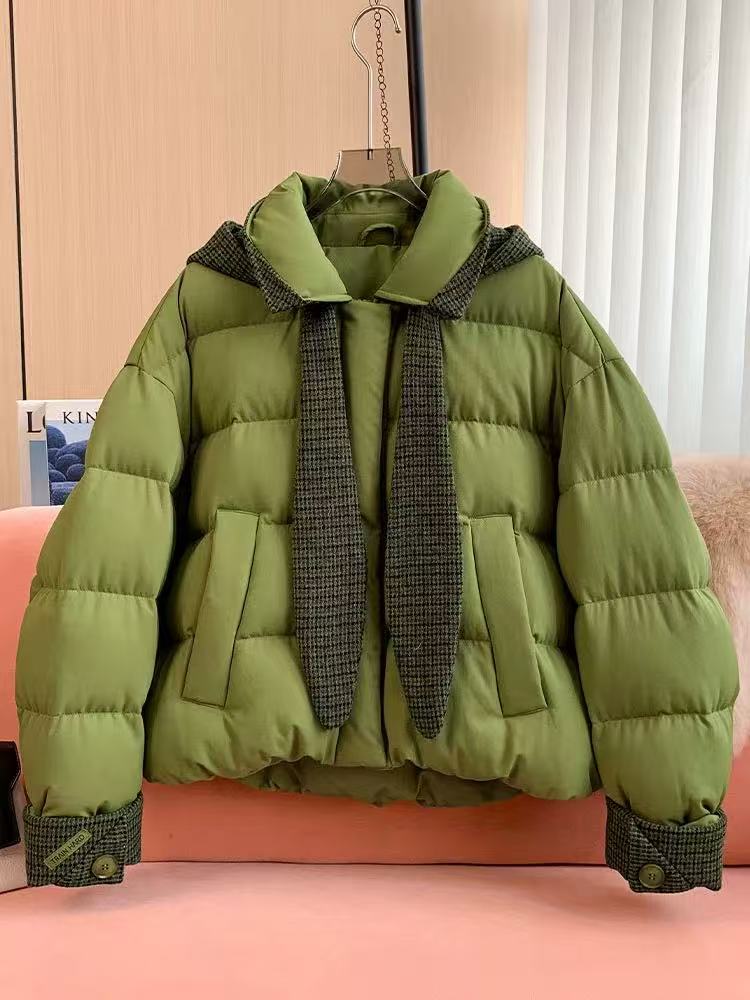 Yuanzhan/媛站长袖厚款短款小个子白鸭绒百搭立领轻薄宽松