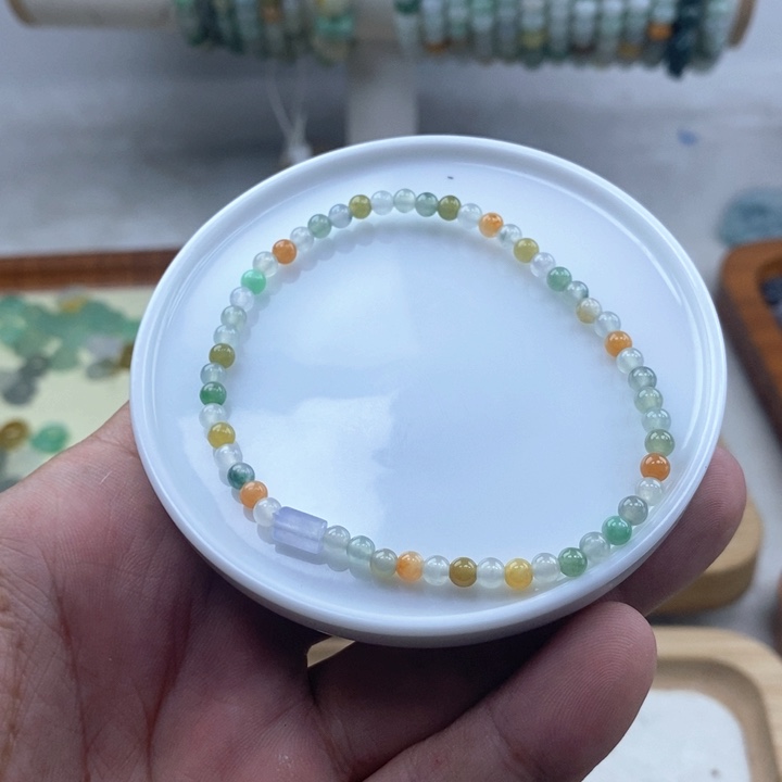 翡翠未镶嵌吊坠(不含链)多宝小米珠手串