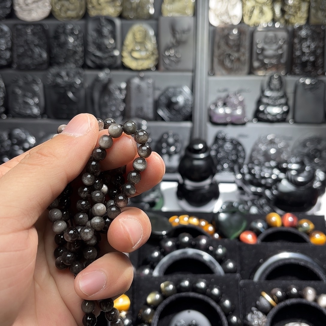 小***y黑曜岩未镶嵌手链