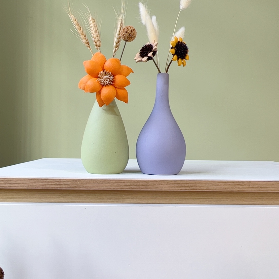 瓷片陶瓷花瓶带花高度20-30厘米左右