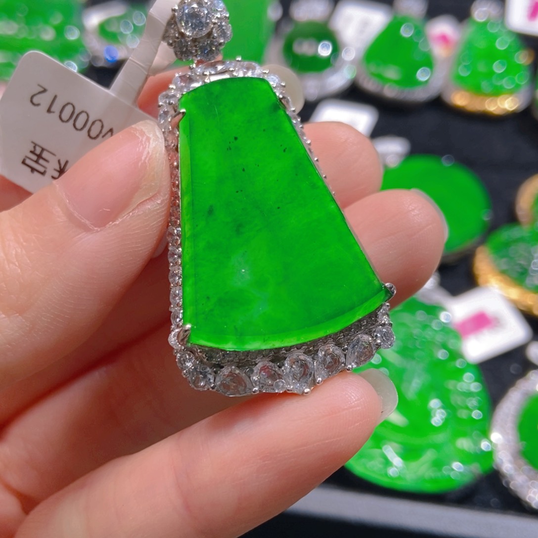 翡翠吊坠(不含链)银S925镶嵌