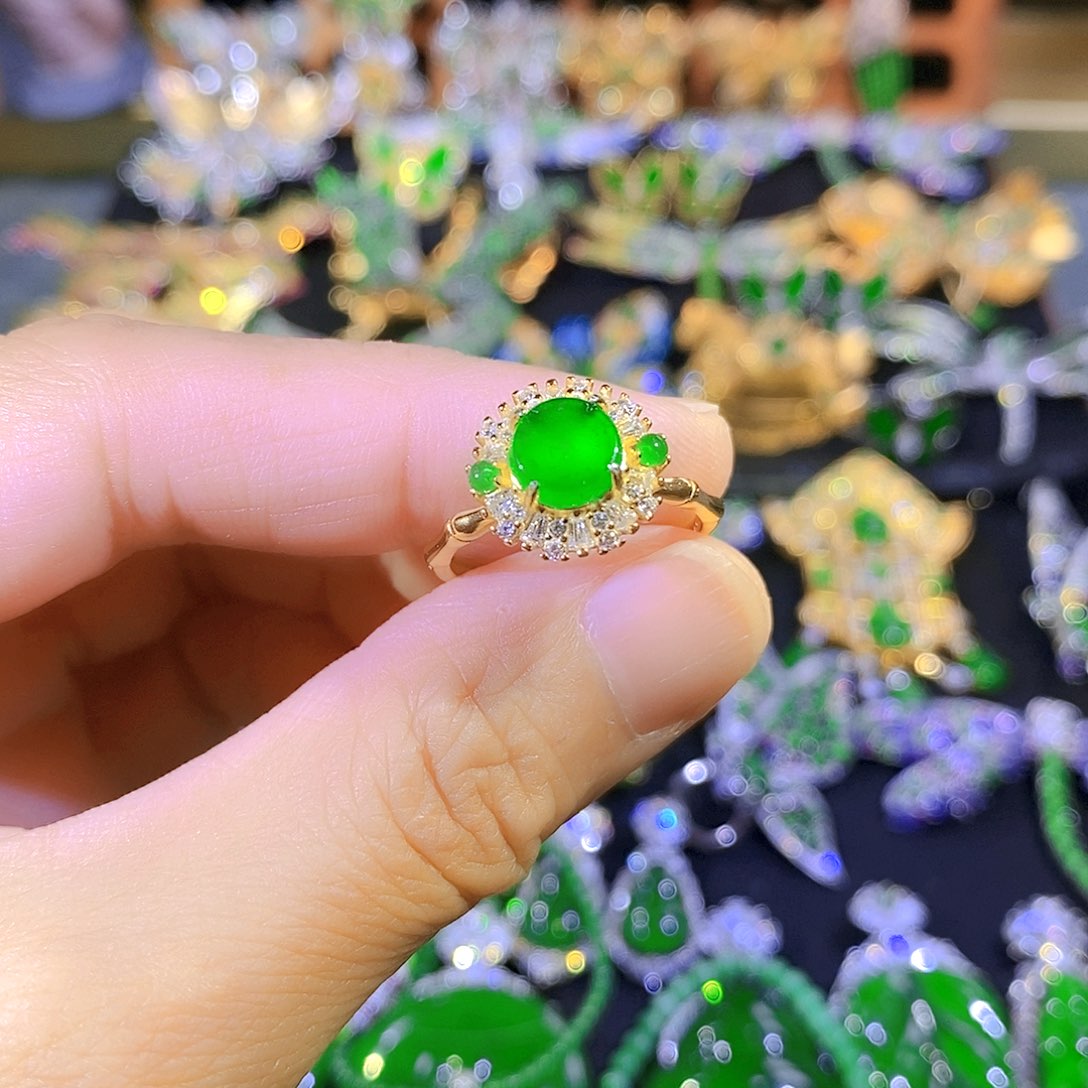 吊坠(不含链)银S925镶嵌翡翠