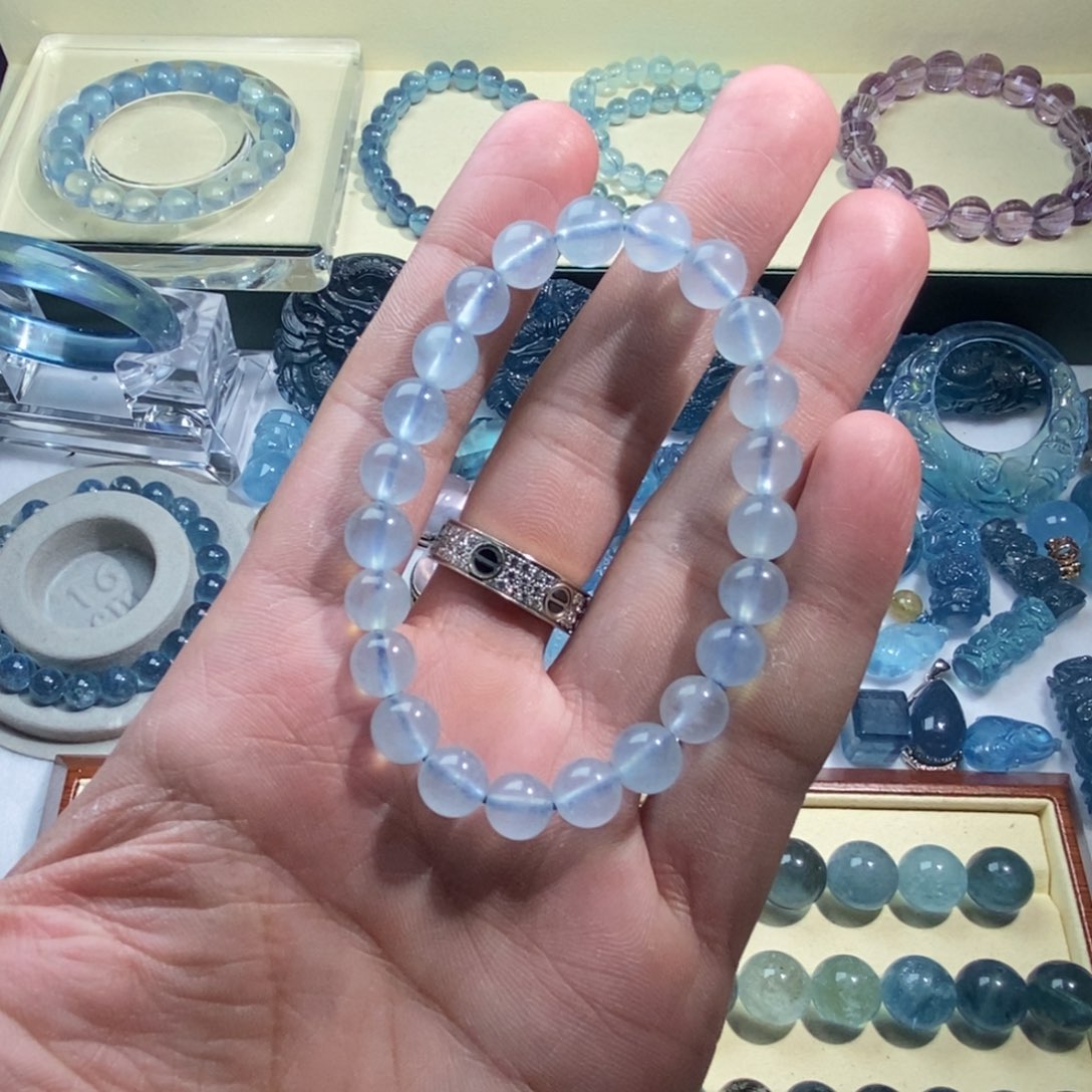 水晶手链未镶嵌海蓝宝手链