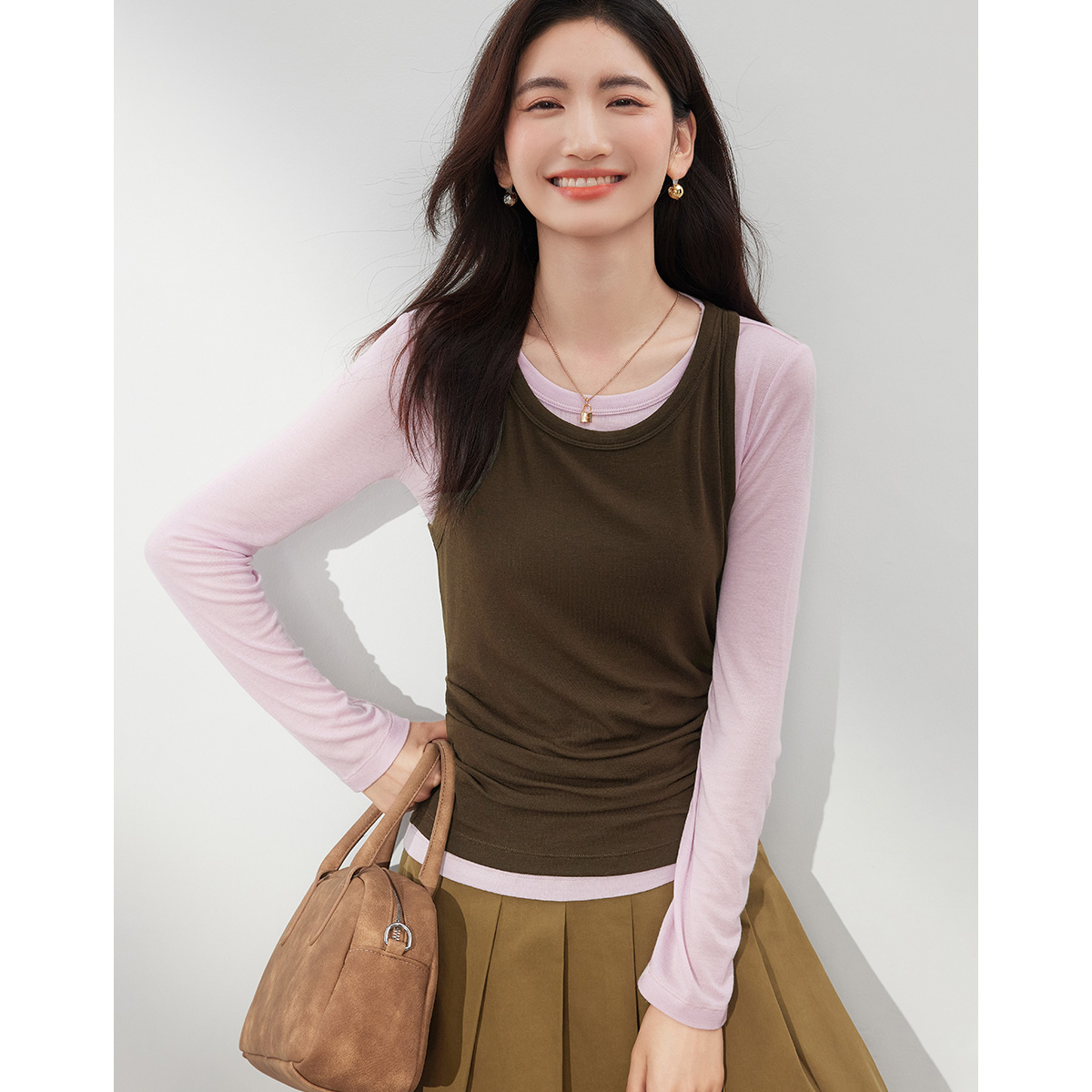 【小北专属】朗文斯汀气质设计感收腰背心DTYE4308C03244