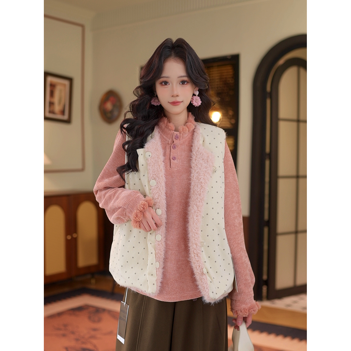 芷莹 25年新款宽松显瘦设计外搭双面穿马甲#K10175