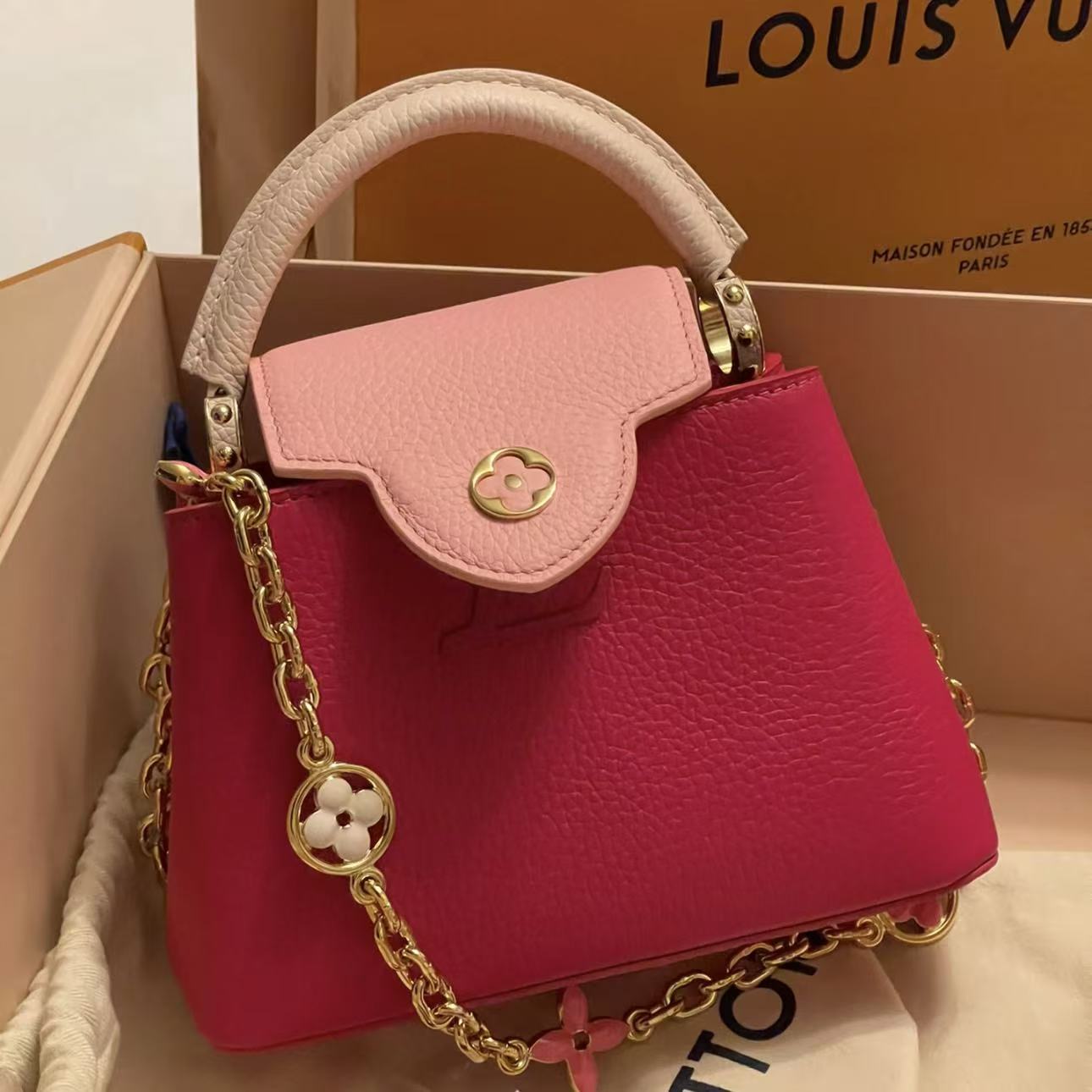 99新 LouisVuitton/路易威登 LV迷你capuciness草莓包25090083-04