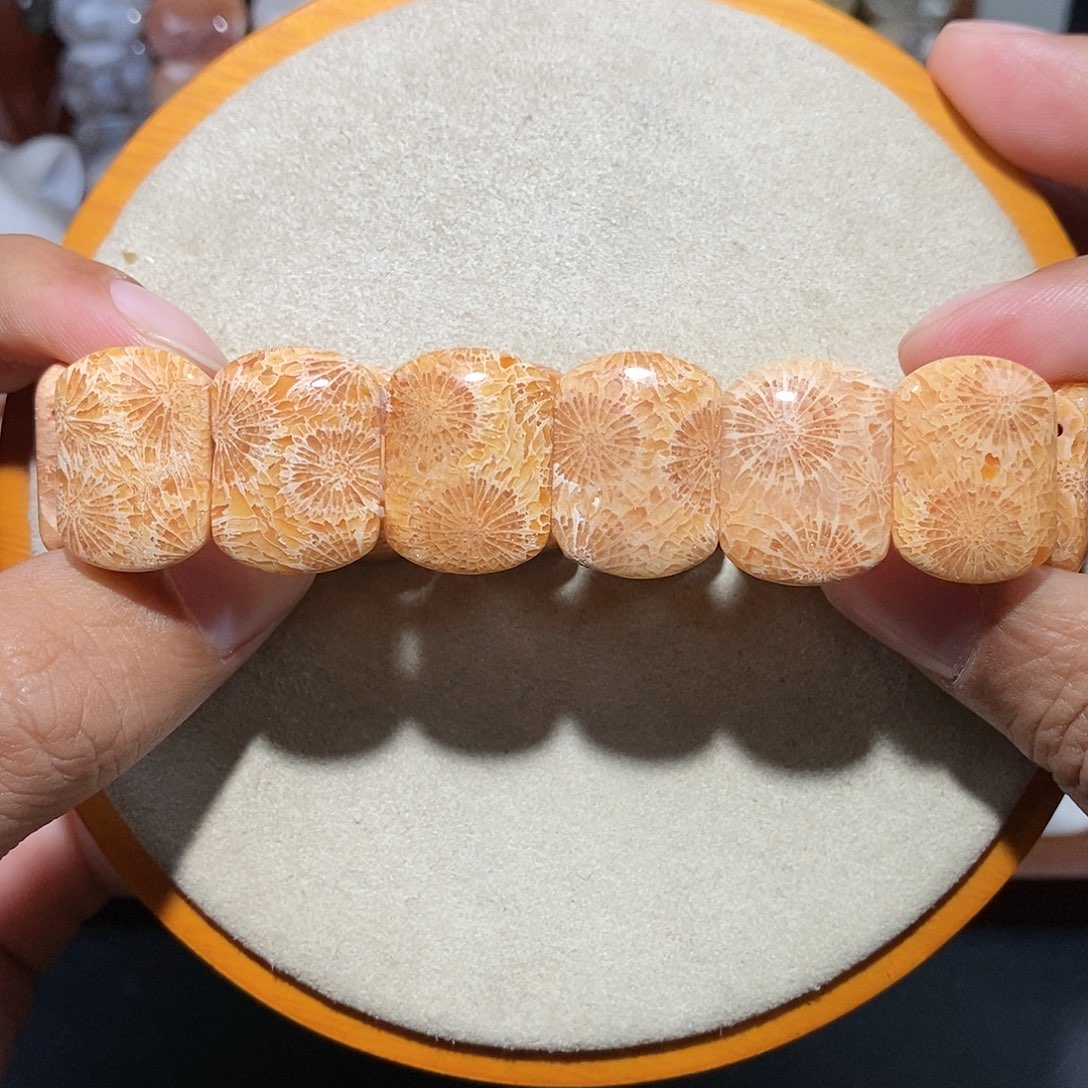 硅化珊瑚（珊瑚玉）手串未镶嵌4 