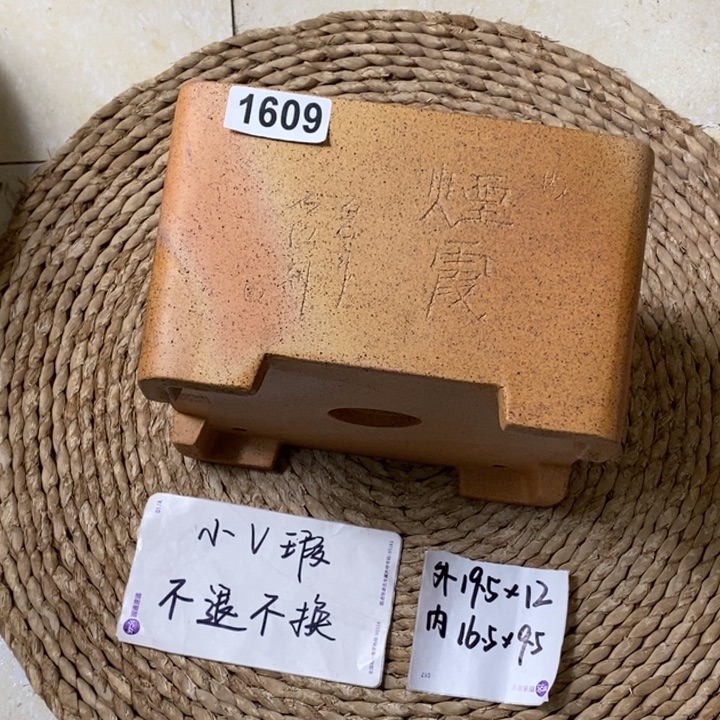 花盆紫砂 微瑕柴烧刻绘一颗印1609