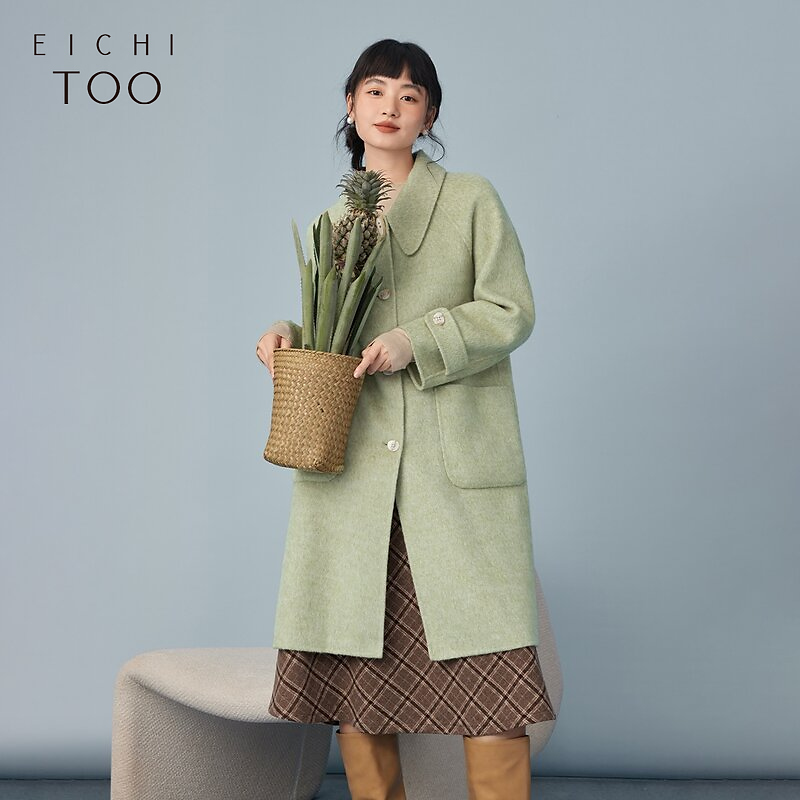 爱居兔女装小清新高品质治愈色时尚潮流双面呢大衣EWDSJ4N010A