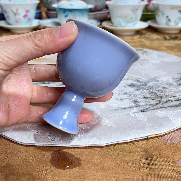 【闪购商品】瓷片木槿紫高足杯哈哈