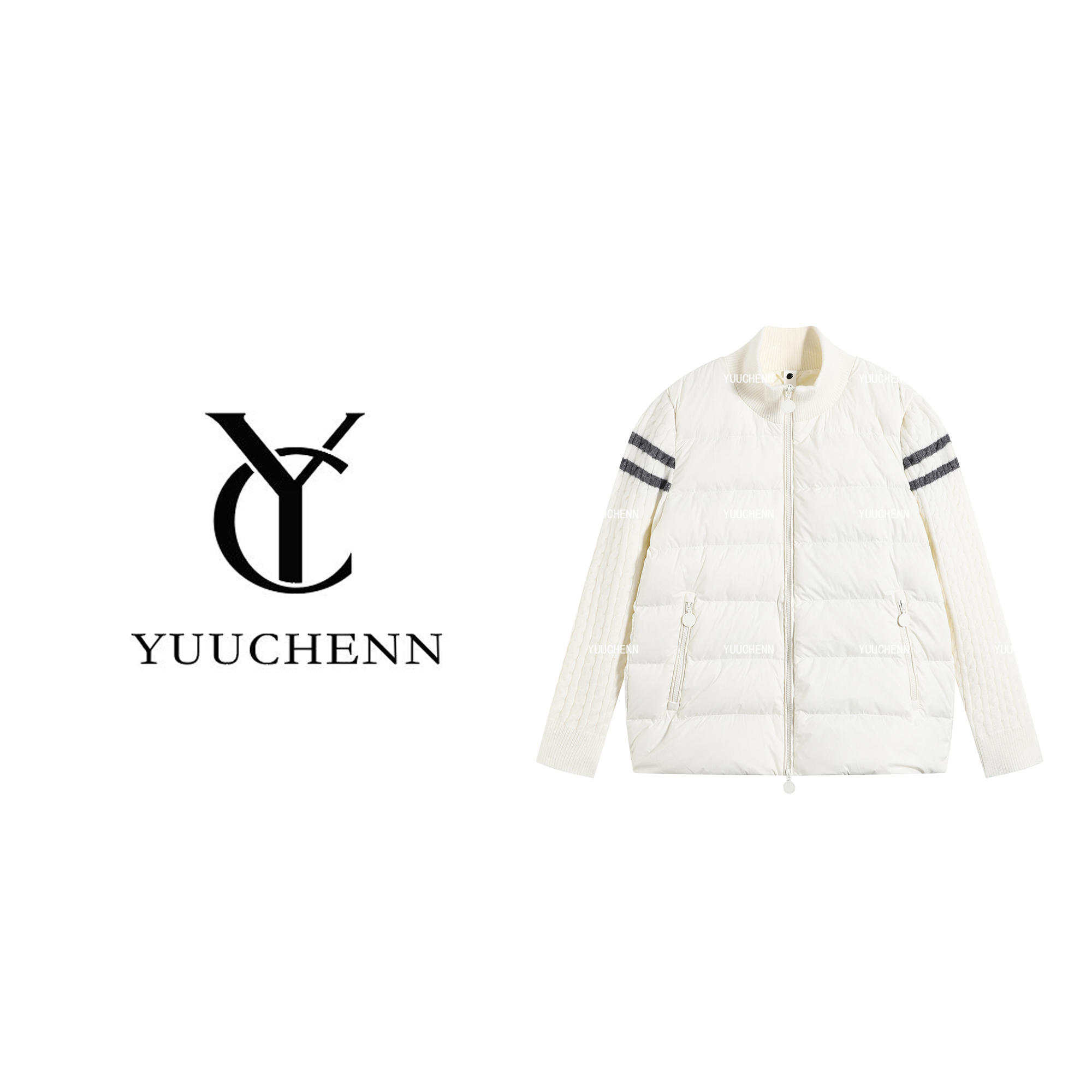 YUUCHENN简约立领保暖白鸭绒羽绒服运动女士时尚潮流25C-W62977