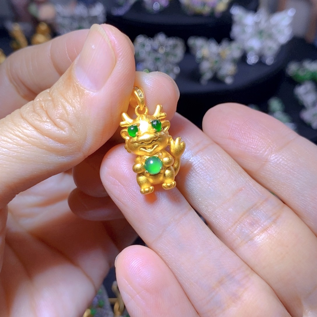 翡翠银S925镶嵌颈饰天然翡翠
