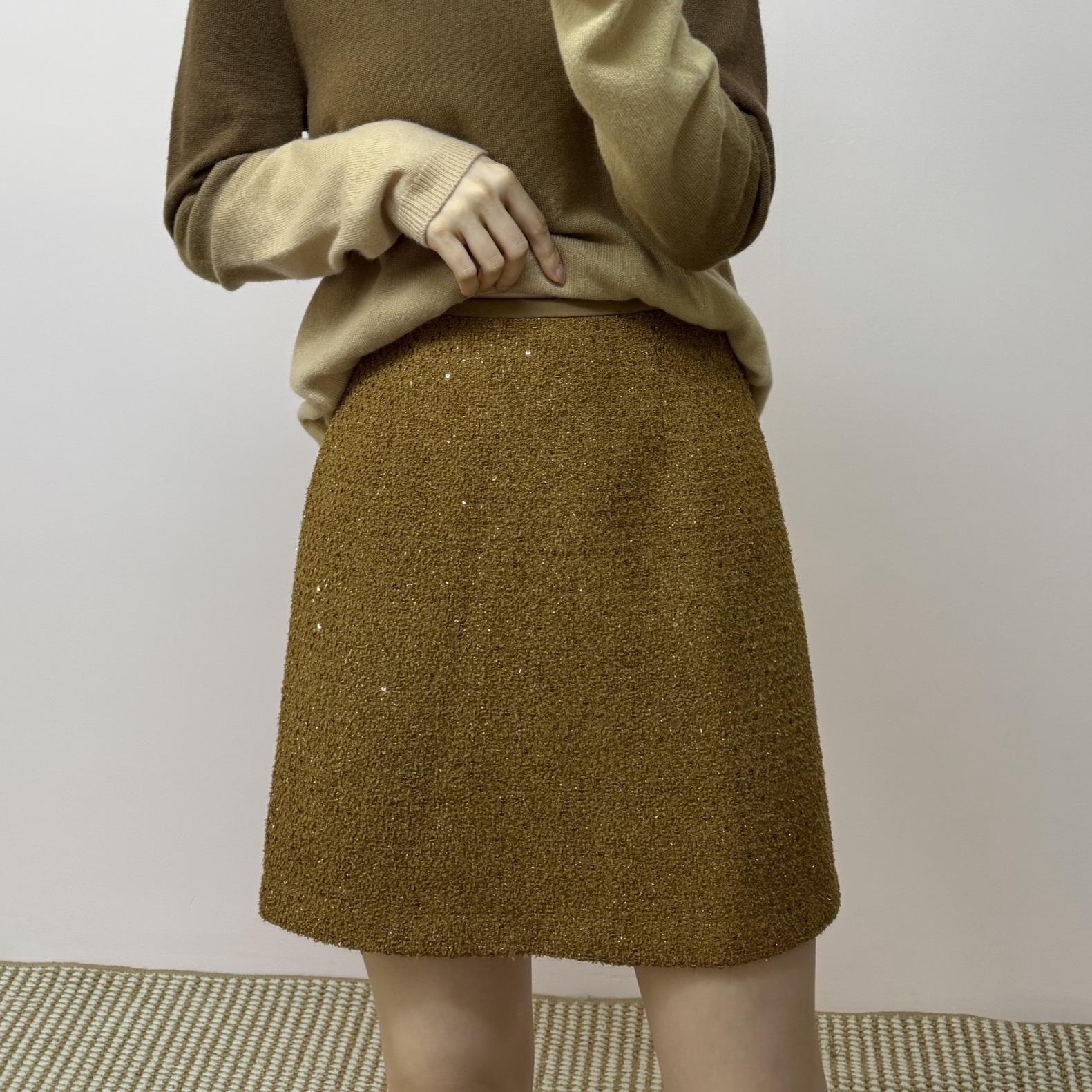 8762秋冬百搭打底外穿纯色小个子显瘦显高短裙半身裙762/RS