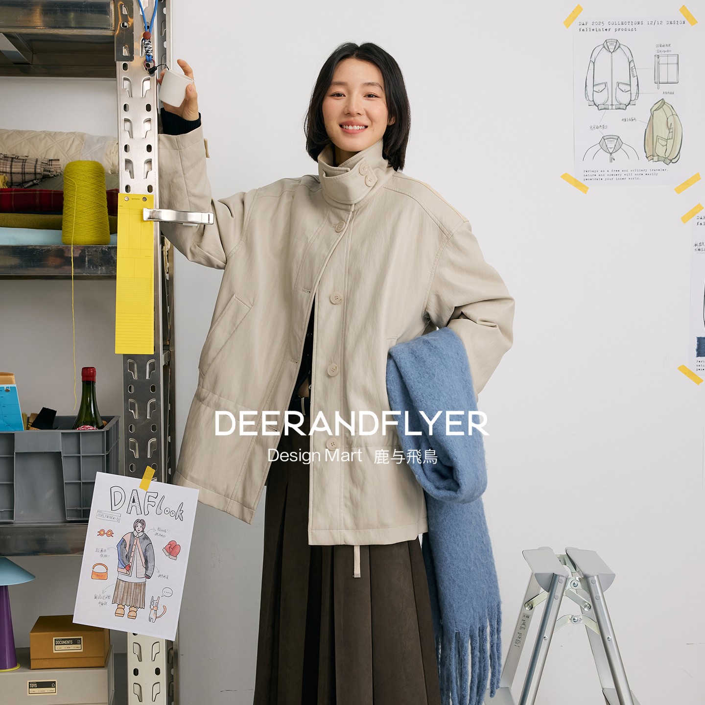 鹿与飞鸟“杏仁奶冻”71.3g90白鸭绒工装风蛋白皮外套7011