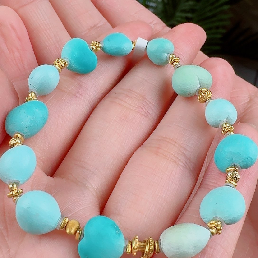 绿松石珠宝奇石18K金镶嵌