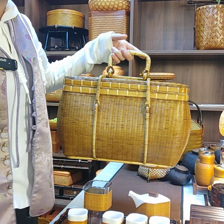 K****情令竹精编手工篾夏梦大号茶箱