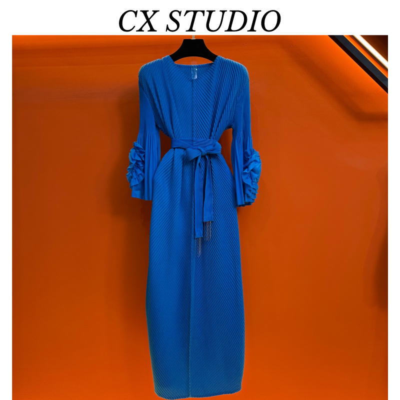 YC[蓝色/紫色]编码13 经典收腰轻奢时尚夏季连衣裙S9621